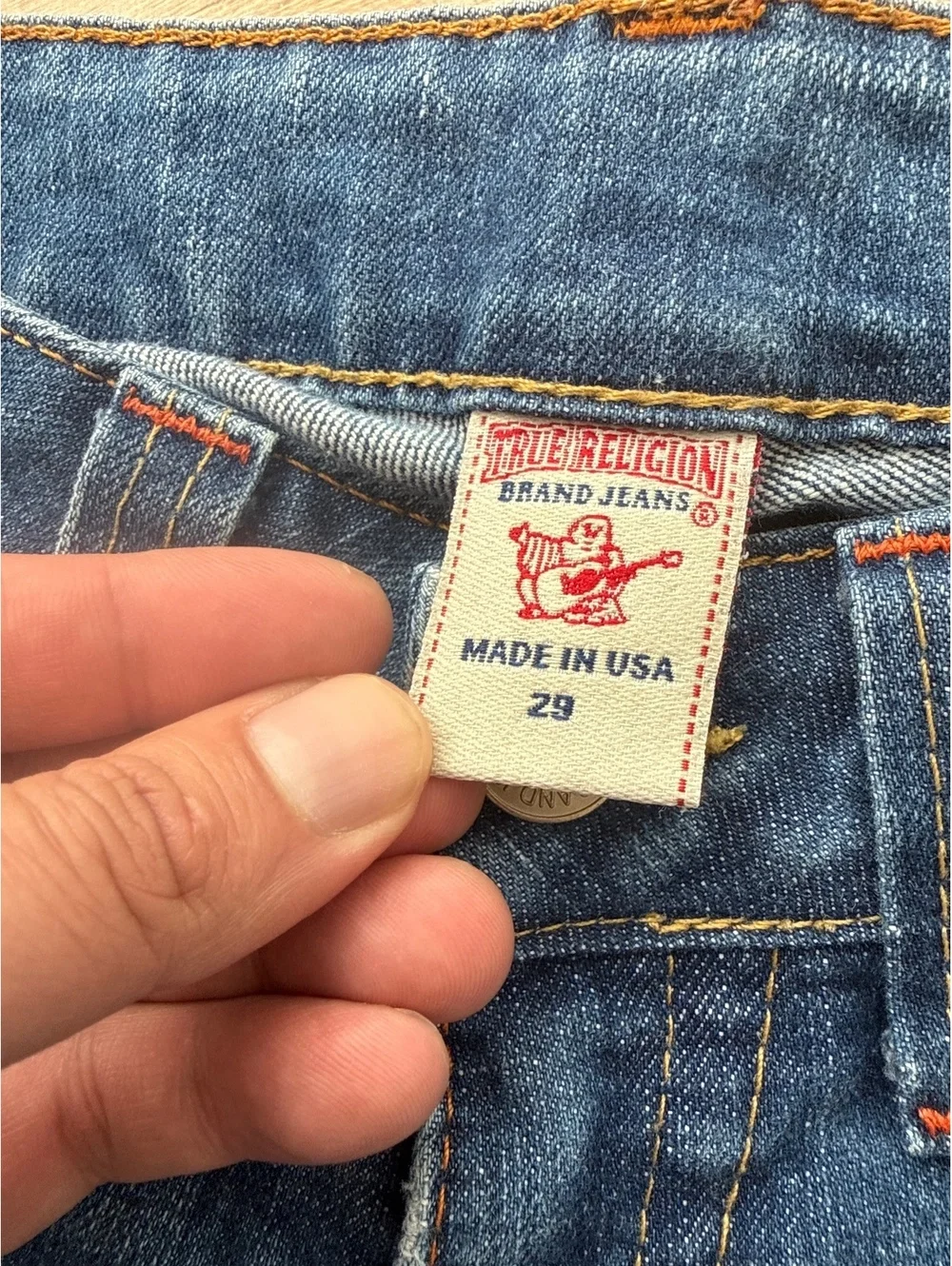 True Religion Jeans Womens 29 Made in USA Horseshoe Straight Leg Blue Denim